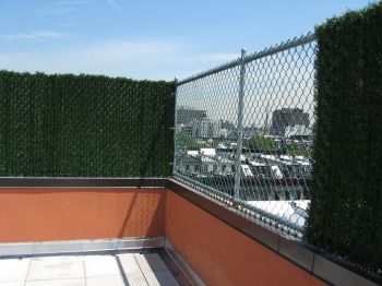 Residential Chain Link Fence with Grass Slats #2
