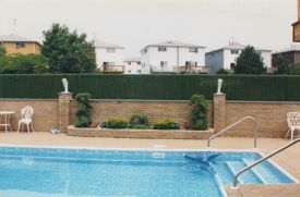 Residential Chain Link Fence with Grass Slots